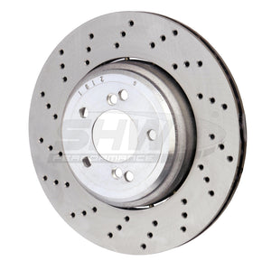 SHW Performance BRL42853 SHW 08-13 fits BMW M3 4.0L Left Rear Cross-Drilled Lightweight Brake Rotor (34212283803)