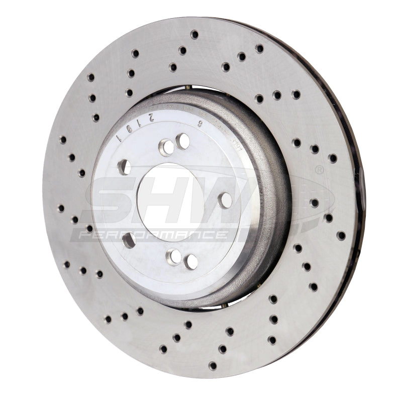 SHW Performance BRL42853 SHW 08-13 fits BMW M3 4.0L Left Rear Cross-Drilled Lightweight Brake Rotor (34212283803)