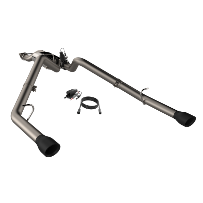 QTP 420019B 2019-2024 Ram 1500 QTP Screamer Split Rear Exit Cat Back Black Tips