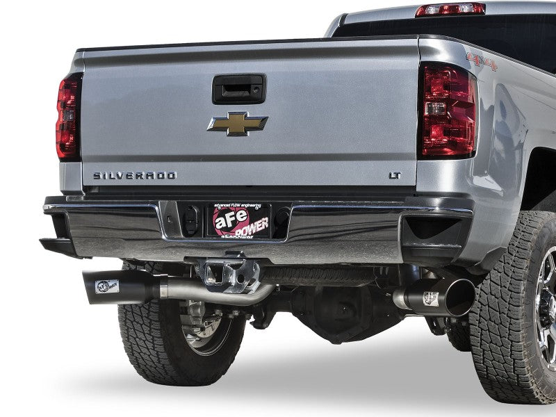 AFE 49-04080-B Exhaust 4in Dual DPF-Back Al Steel w/ Black Tips 16-17 fits GM D