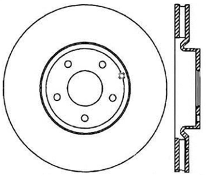 Stoptech 127.42079R SportStop 6/02-08 fits Nissan 350Z / 8/02-04 Infiniti G35 Slotted & Drilled Rear Right Rotor