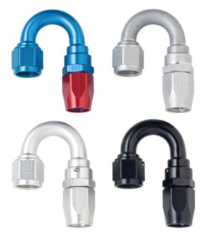 Fragola 118004 -4AN x 180 Degree Power Flow Hose End - Blue/Red