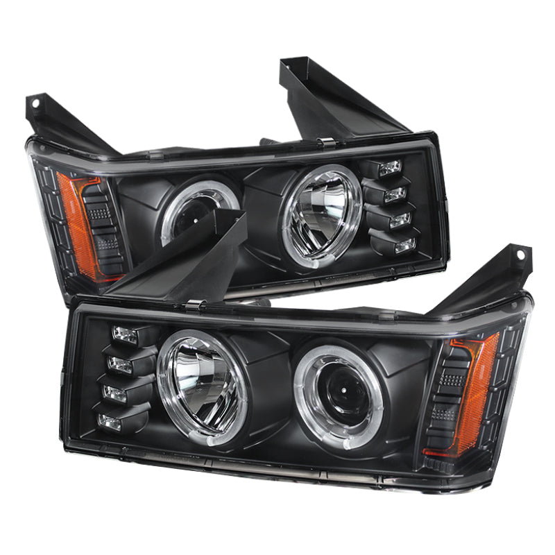 Spyder 5074140 fits Chevy 04-12 Colorado Projector Headlights Halogen- LED Halo