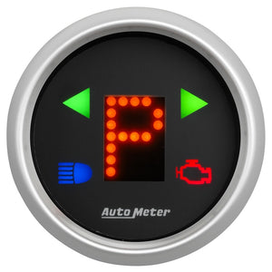 AutoMeter 3359 AutoMeter Gauge Gear Pos 2-1/16in. Incl Indicators Black Dial Red Led Silver Bezel