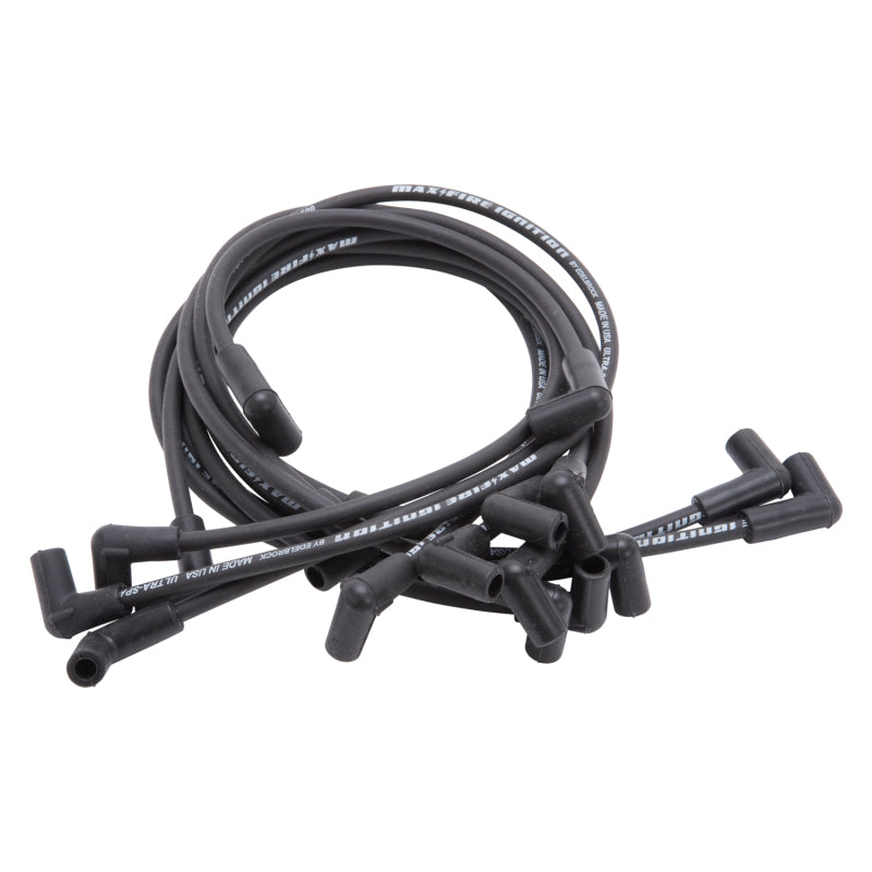 Edelbrock 22702 Spark Plug Wire Set fits SBC 74-88 V8 500 Ohm Resistance Black (Set of 9)