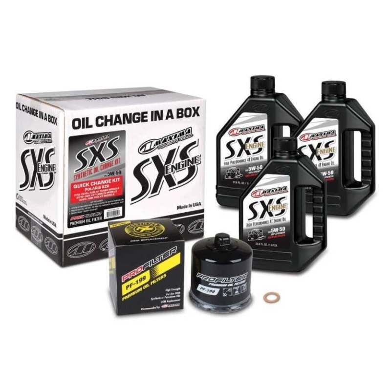 Maxima 90-189013 SxS Quick Change Kit 5W-50 Synthetic w/ Black Filter