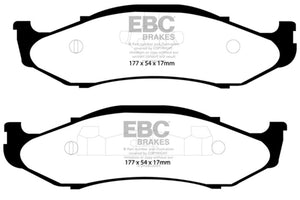 EBC UD712 97-99 fits Jeep Cherokee 2.5 82mm High Rotors Ultimax2 Front Brake Pads
