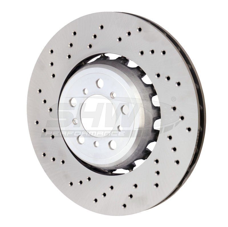 SHW Performance BFL44809 SHW 15-18 fits BMW M3 3.0L Left Front Cross-Drilled Lightweight Brake Rotor (34112284809)