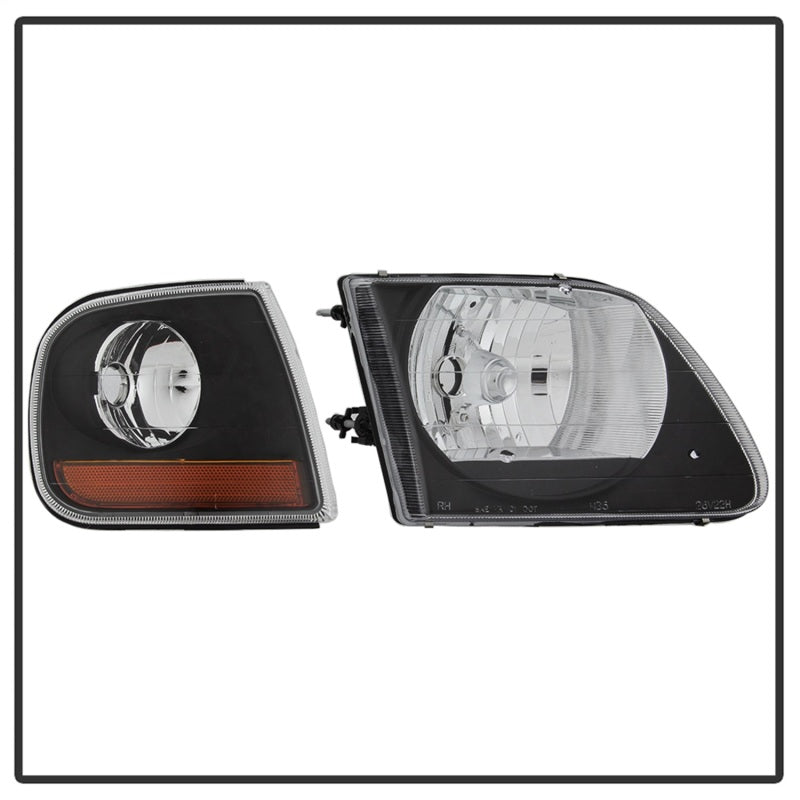 xTune 9042638 97-03 fits Ford F-150 4pc OEM Style Headlights w/Corner - Black (