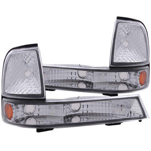 ANZO 511003 1998-2000 fits Ford Ranger Euro Parking Lights Chrome w/ Amber Reflector