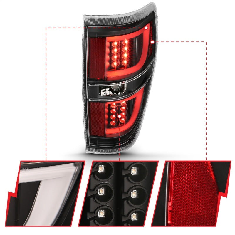 ANZO 311257 2013 fits Ford 09-20 F-150 LED Taillights Black