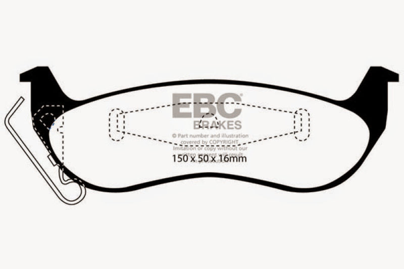 EBC DP21677 03+ fits Ford Crown Victoria 4.6 Greenstuff Rear Brake Pads