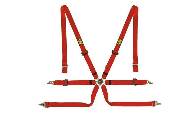 OMP DA0-0202-A02-061 Safety Harness One 2In Pull Up - Red (Fia 8853-2016)