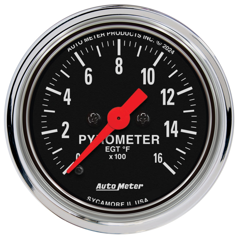 AutoMeter 2554 Autometer Traditional Chrome 2-1/16in 0-1600 Deg F Digital Stepper Motor Pyrometer