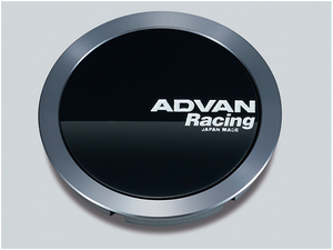 Advan YV4828 73mm Flat Centercap - Gloss Black/Hyper Ring+White Letters