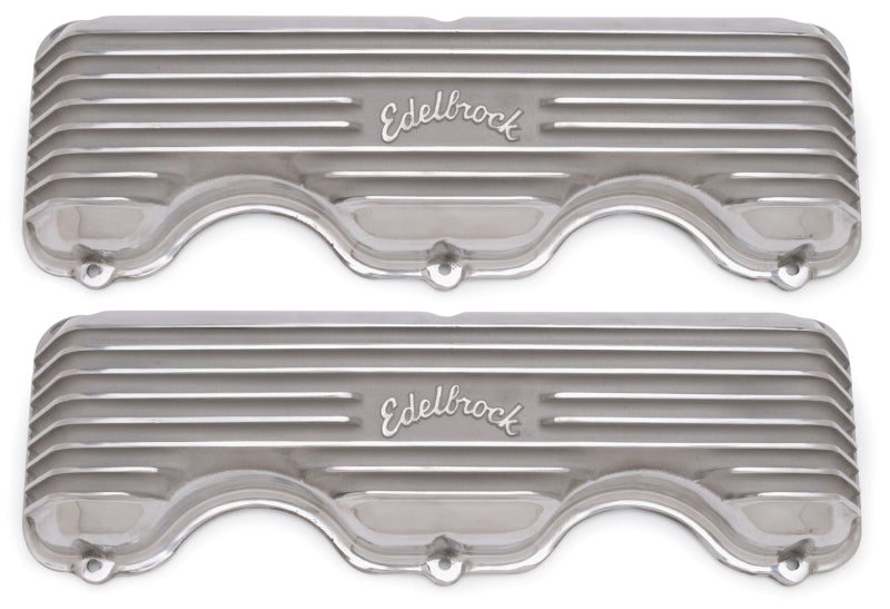 Edelbrock 4140 Valve Cover Classic Series fits Chevrolet W 348/409 CI V8 Polshed