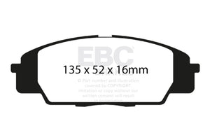 EBC DP21254 07-11 fits Acura CSX (Canada) 2.0 Type S Greenstuff Front Brake Pads
