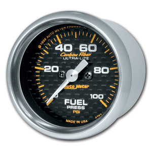 AutoMeter 4763 Autometer Carbon Fiber 52mm 100 PSI Electronic Fuel Pressure Gauge