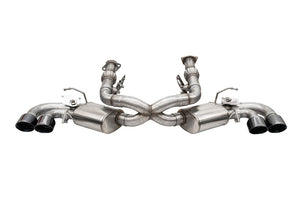 CORSA Performance 21103BLK Corsa 20-25 fits Corvette C8 3in Valved Cat-Back 4.5in Blk Quad Tips Factory Perf Exhaust DeletesAFM