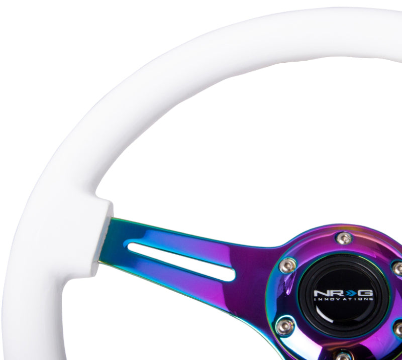 NRG ST-015MC-WT ST-015MC-WT Classic Wood Grain Steering Wheel White Paint Grip