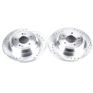 PowerStop fits Genesis 17-18 G80 Rear Evolution Drilled & Slotted Rotors - Pair