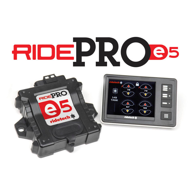 Ridetech 30534000 RidePro E5 Air Ride Suspension Control System 3 Gallon Single Compressor 1/4in Valves