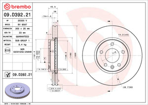 Brembo OE 09.D392.21 14 15 fits Chevrolet Cruze/19-22 Equinox/Malibu/21-24 Trail