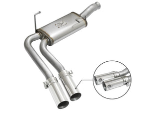 AFE 49-44070-P Series CB Middle-Side Exit SS Exhaust w/ Polished Tips 09-16 fit