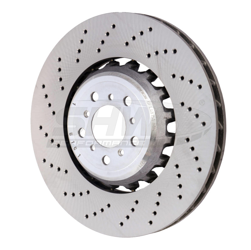 SHW Performance BFL48151 SHW 13-16 fits BMW M5 4.4L Left Front Cross-Drilled Lightweight Brake Rotor (34112284101)