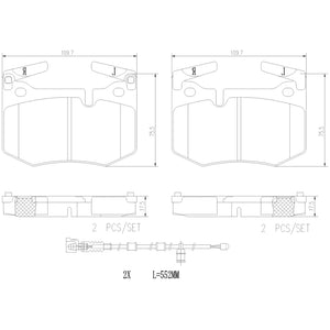 Brembo OE P83164N Brembo 16-20 fits Lexus RC F/ Lexus GS F Rear NAO Brake Pad