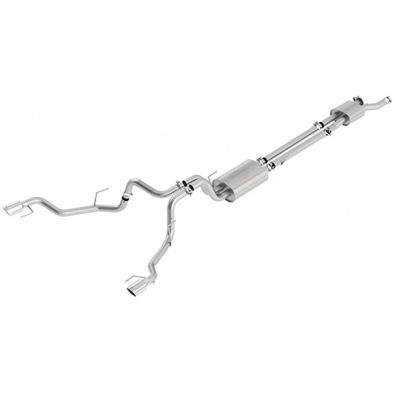 fits Ford Racing M-5200-F15RTC 2017 F-150 Raptor 3.5L Touring Cat-Back Exhaust System Dual Rear Exit w/ Chrome Tips