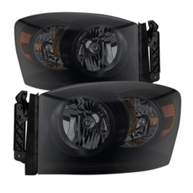 9030369 Xtune fits Dodge 06-08 Ram 1500 Amber Crystal Headlights Black Smoked
