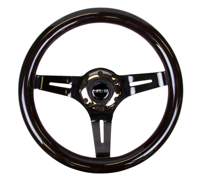 NRG ST-310BK-BK ST-310BK-BK Classic Wood Grain Steering Wheel Black w/Black