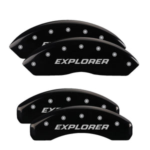 MGP 10041SEXPBK 4 Caliper Covers Engraved Front & Rear fits Explorer/2011 Black