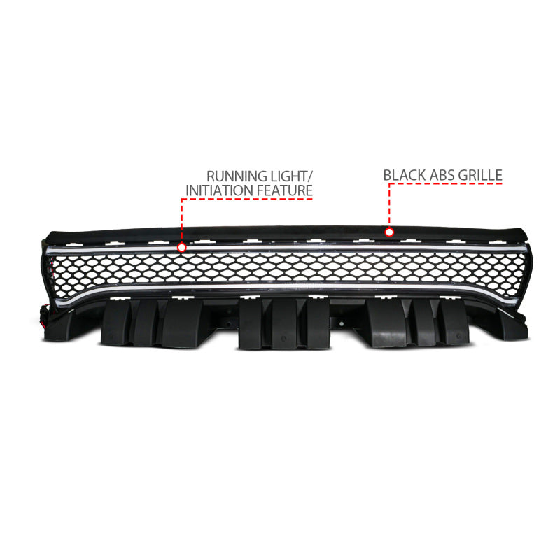 ANZO 901028 15-23 fits Dodge Charger Black LED Grille w/ Initiation & Running Light/DRL Bar