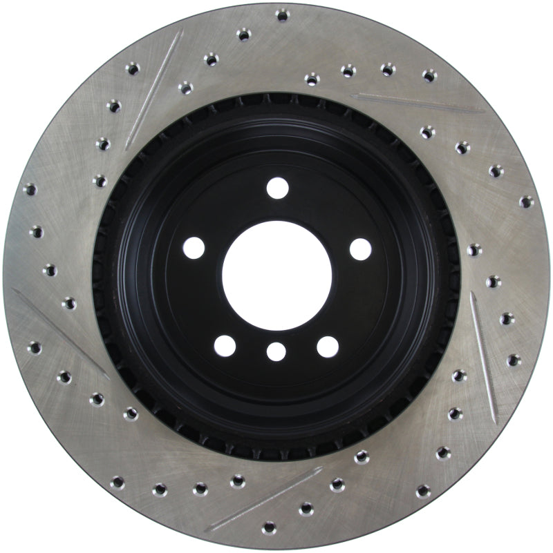Stoptech 127.34080L 06 fits BMW 330 / 07-09 BMW 335 Slotted & Drilled Left Rear Rotor