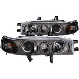 ANZO 121048 1990-1993 fits Honda Accord Projector Headlights w/ Halo Black 1pc