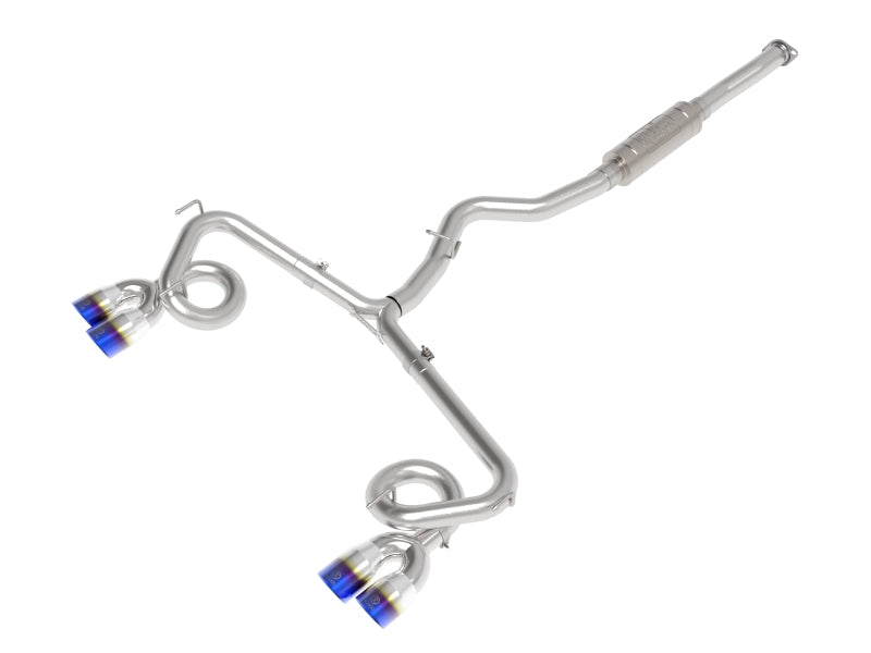 aFe 49-36810-L fits Subaru WRX/STi 15-21 H4-2.0/2.5L Takeda 3in to 2-1/2in Stnlss Cat-Back Exhaust w/ Blue Flame Tip