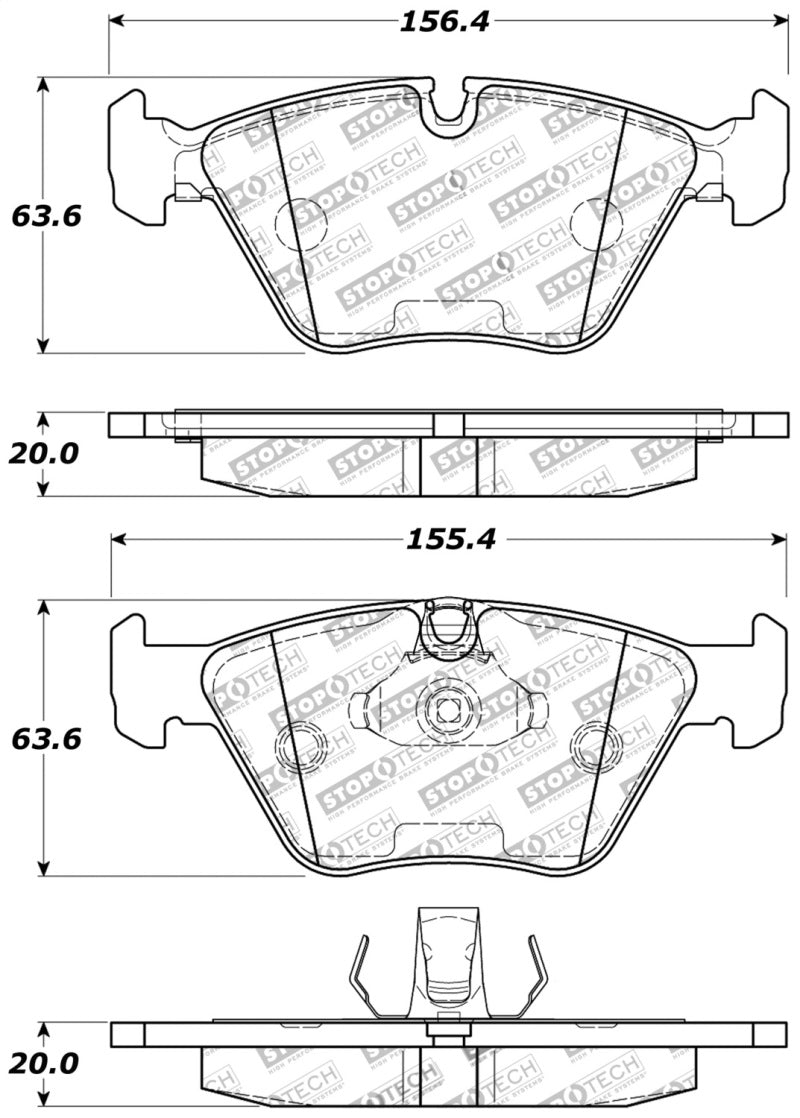 Stoptech 309.0946 Performance 04-09 fits BMW X3 (E38) / 06-09 Z4 3.0Si (E86) / 00-07 330 Series Front Brake Pads