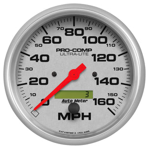AutoMeter 4489 Autometer Ultra-Lite 127mm In-Dash Electronic Programmable 160 MPH Speedometer