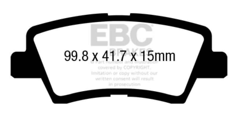 EBC DP21865 12+ fits Hyundai Azera 3.3 Greenstuff Rear Brake Pads