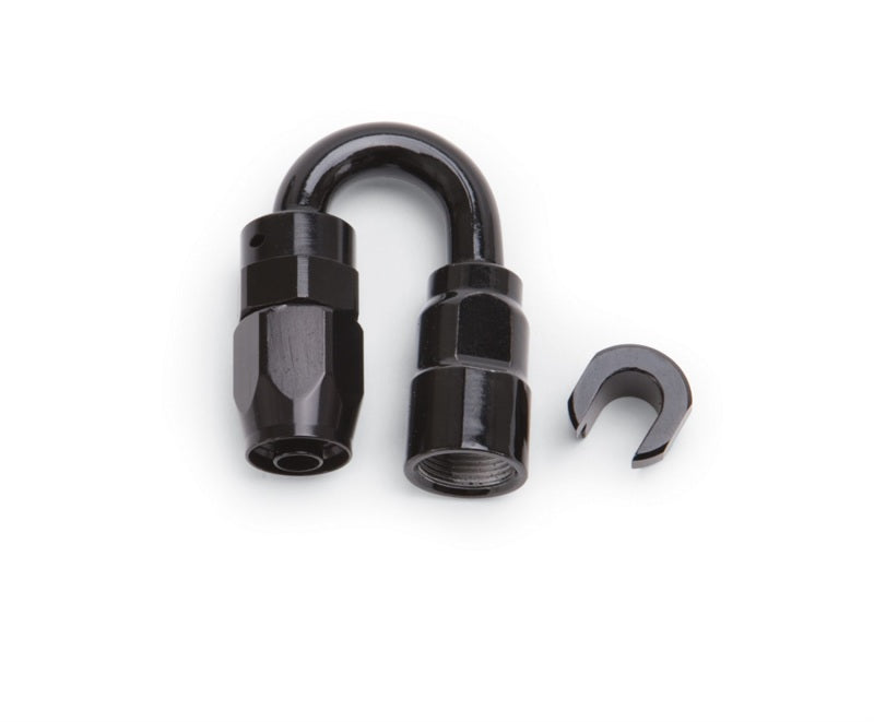 Russell 611233 Performance 3/8in SAE Quick Disc Female to -6 Hose Black 180 Degree Hose End