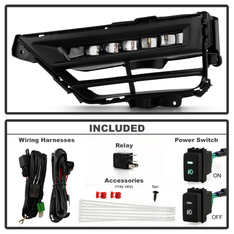 Spyder 20-22 Honda CRV Hybrid OEM Full LED Fog Lights w/Switch - Clear (FL-HCRV20-HY-LED-C)