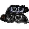 ANZO 121269 2003 fits BMW 00-20 3 Series E46 Projector Headlights w/ Halo Black