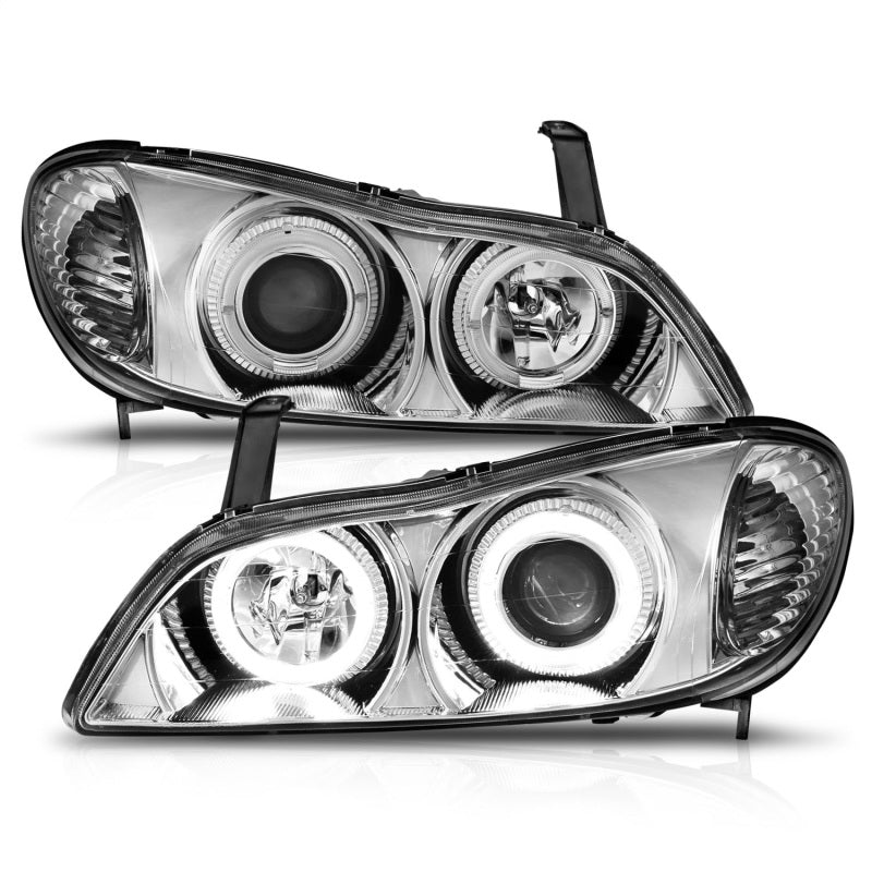 ANZO 121078 2004 fits Infiniti 00-20 I30 Projector Headlights w/ Halo Chrome