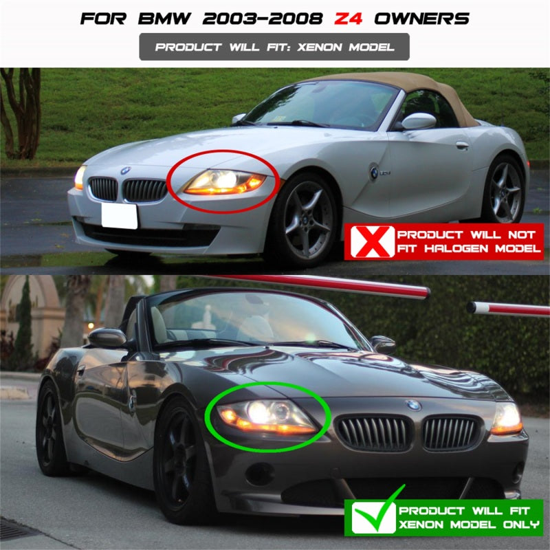 SPYDER 5029676 fits BMW Z4 Projector Headlights Xenon/HID Model LED Halo Black
