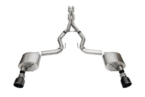 CORSA Performance 21250BLK Corsa 24+ fits Ford Mustang GT Xtreme Cat-Back Ex. Sys. 3.0in Dual Rear Exit w/4.5in Black PVD Pro Tips