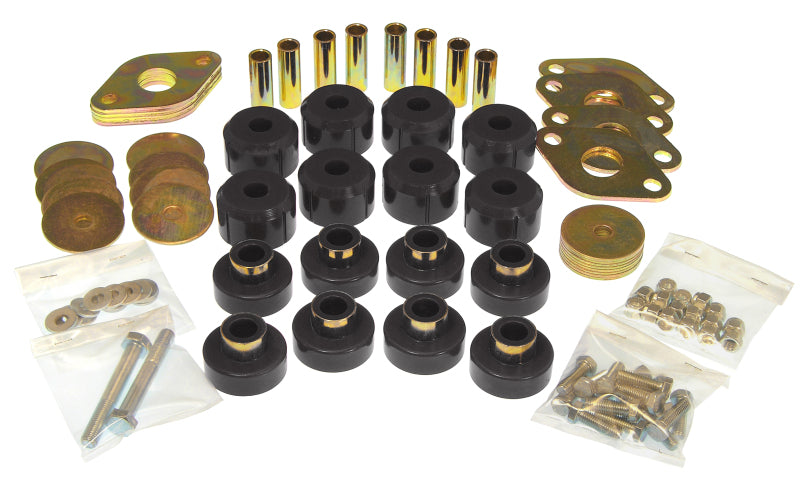 Prothane 1-118-BL fits Jeep 07-11 Wrangler JK 2DR Body Mount Kit - Black