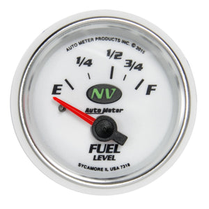 AutoMeter 7318 NV Gauge Fuel Level 2 1/16in 16e To 158f Elec NV