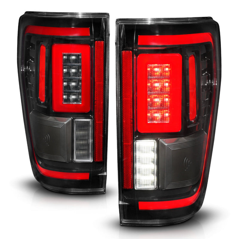 ANZO 311473 fits Ford 21-23 F-150 LED Taillights Seq. Signal w/BLIS Cover - Black Housing